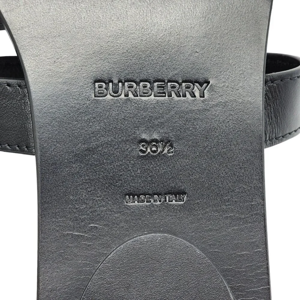 Burberry Honour Canvas and Leather Flat Sandals in Black $680 - Picture 8 of 8